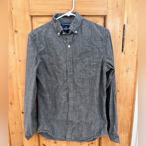 🎉Men’s Old Navy Shirt Button-Up, Long Sleeve, Size Small, Chambray Gray - Picture 1 of 6